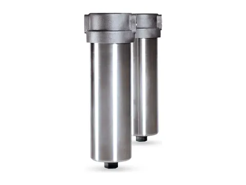 Two stainless steel refrigerant filter housings