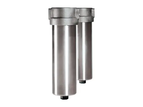 Two stainless steel high temperature filter housings
